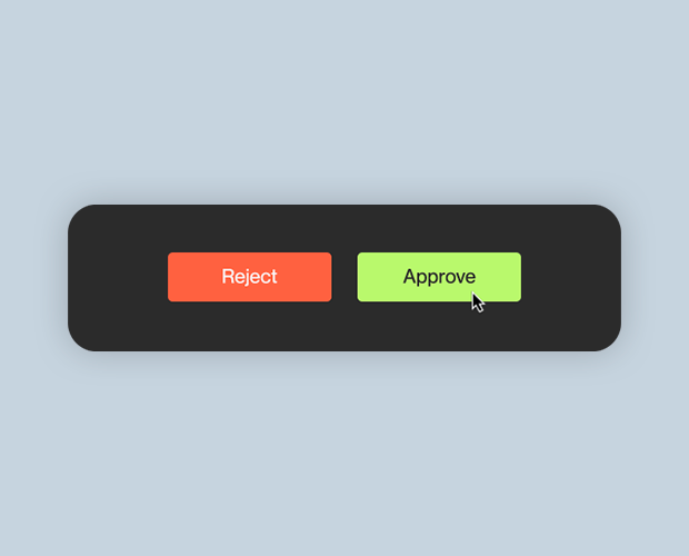 Automated identity verification process image with reject and approve buttons